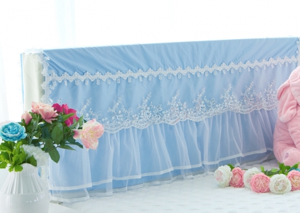 91家纺网 家纺一手货源 找家纺 菊上家纺--全棉蕾丝床头罩防尘罩简约系带款1.2-2米多规格