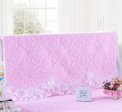 91家纺网 家纺一手货源 找家纺 菊上家纺--全棉蕾丝床头罩防尘罩简约系带款1.2-2米多规格