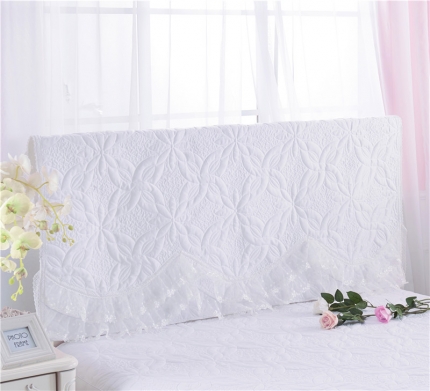 91家纺网 家纺一手货源 找家纺 菊上家纺--全棉蕾丝床头罩防尘罩简约系带款1.2-2米多规格
