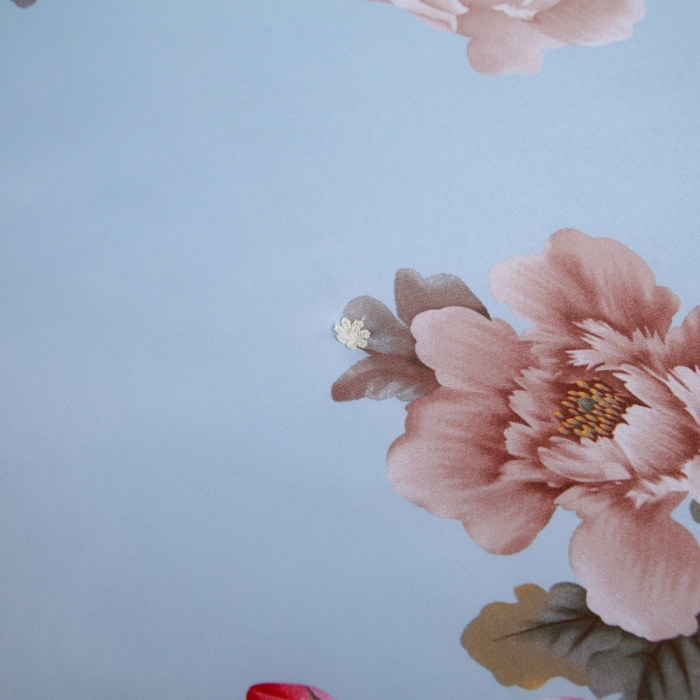 91家纺网 家纺一手货源 找家纺 鑫发家纺 2019新款织锦稠被 花香四溢-蓝