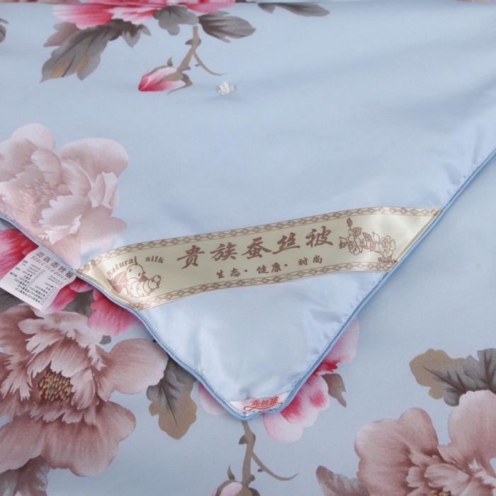 91家纺网 家纺一手货源 找家纺 鑫发家纺 2019新款织锦稠被 花香四溢-蓝