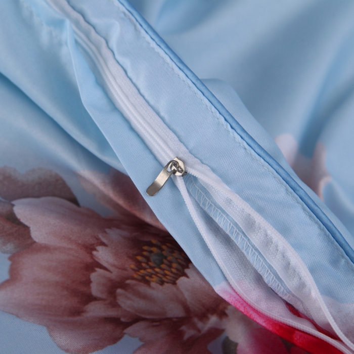 91家纺网 家纺一手货源 找家纺 鑫发家纺 2019新款织锦稠被 花香四溢-蓝