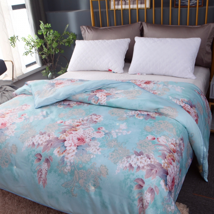 91家纺网 家纺一手货源 找家纺 鑫发家纺 2019新款织锦稠被 虞美人