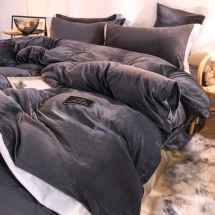 91家纺网 家纺一手货源 找家纺 慕梵 2020宽边双面水晶四件套法莱绒套件牛奶绒床品