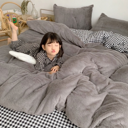2021兔兔绒四件套雪花绒珊瑚绒水晶绒法莱绒牛奶绒宝宝绒被套
