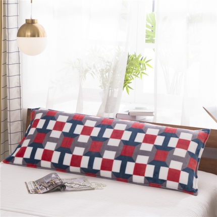 91家纺网 家纺一手货源 找家纺 喜相逢家纺 D14-法兰绒双人枕套-印花长枕套