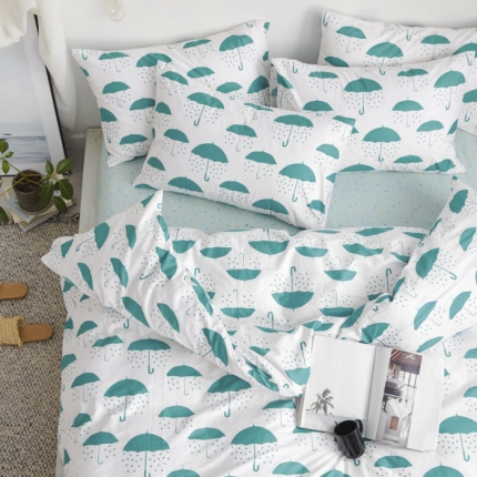 91家纺网 家纺一手货源 找家纺 （总）棉眠 2019新款13070简约全棉四件套床笠款