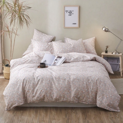 91家纺网 家纺一手货源 找家纺 （总）棉眠 2019新款13372简约全棉四件套床笠款