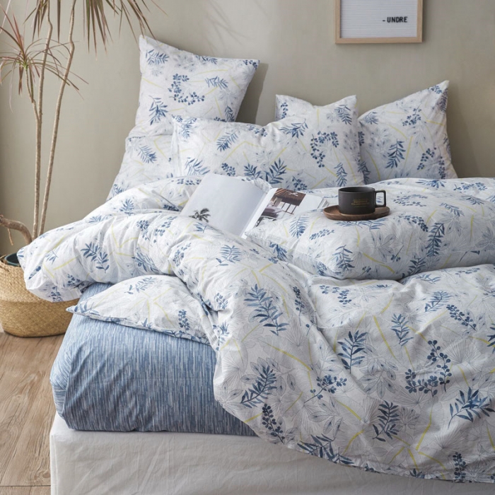 91家纺网 家纺一手货源 找家纺 （总）棉眠 2019新款13372简约全棉四件套床笠款