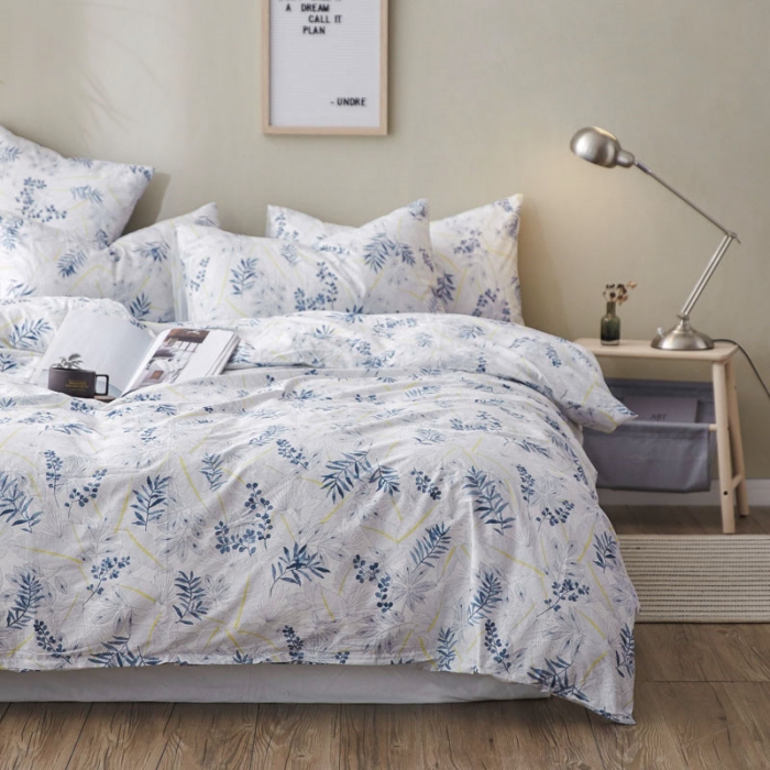 91家纺网 家纺一手货源 找家纺 （总）棉眠 2019新款13372简约全棉四件套床笠款