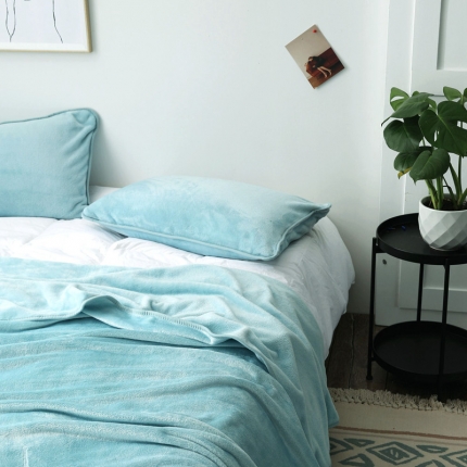 91家纺网 家纺一手货源 找家纺 总来菲2025纯色金貂绒毯法兰绒毯子加厚法莱绒1.5KG公斤