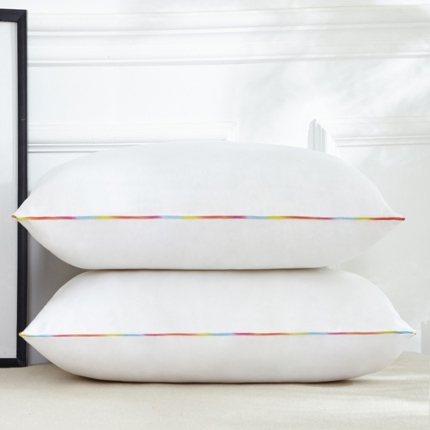 91家纺网 家纺一手货源 找家纺 兴丝露枕芯 磨毛彩条立体枕 枕芯 羽丝枕 网销赠品