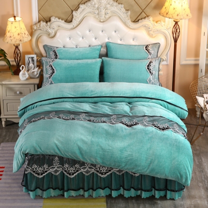 91家纺网 家纺一手货源 找家纺 （总）情恒家纺 2020新款牛奶绒床裙款四件套