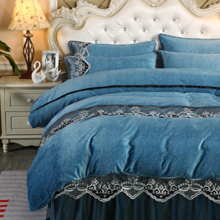 91家纺网 家纺一手货源 找家纺 （总）情恒家纺 2020新款牛奶绒床裙款四件套