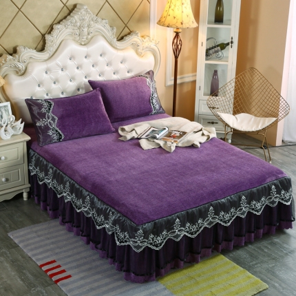 91家纺网 家纺一手货源 找家纺 （总）情恒家纺 2020新款牛奶绒单床裙单被套单枕套