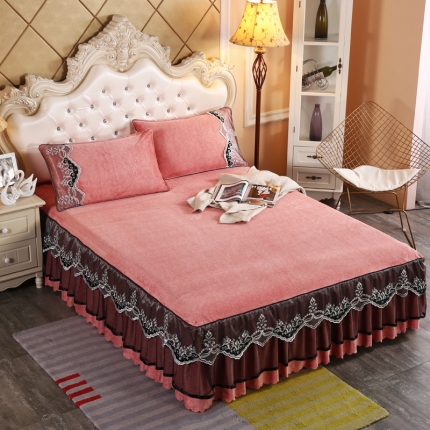 91家纺网 家纺一手货源 找家纺 （总）情恒家纺 2020新款牛奶绒单床裙单被套单枕套