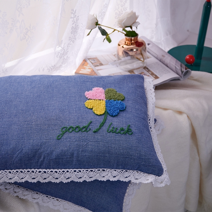 91家纺网 家纺一手货源 找家纺 赛格时代家居 水洗棉儿童全荞麦枕头 枕芯 四叶草