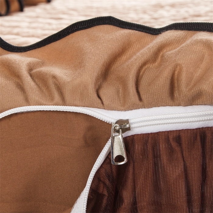 91家纺网 家纺一手货源 找家纺 兴美佳水晶绒压花拉链款单床裙-豪庭盛世 咖啡