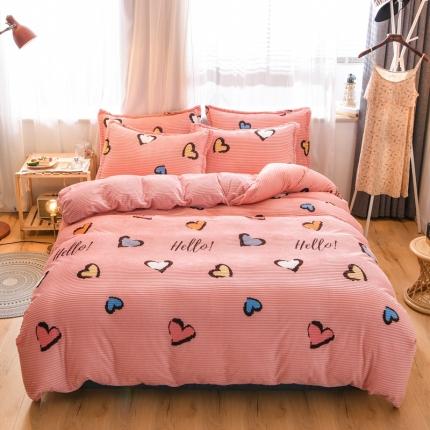 91家纺网 家纺一手货源 找家纺 （总）2019新款雪花绒雕花绒法莱绒水晶绒牛奶绒魔法绒四件套