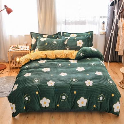 （总）2019新款雪花绒雕花绒法莱绒水晶绒牛奶绒魔法绒四件套