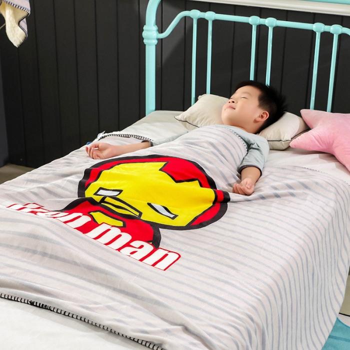 91家纺网 家纺一手货源 找家纺 小芽 2024迪士尼多功能羊羔绒毛毯 钢铁侠