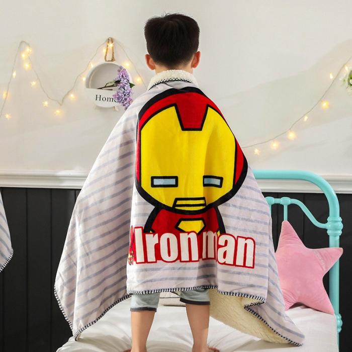 91家纺网 家纺一手货源 找家纺 小芽 2024迪士尼多功能羊羔绒毛毯 钢铁侠