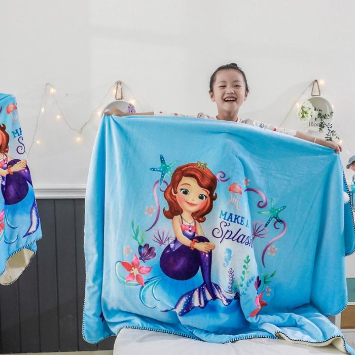 91家纺网 家纺一手货源 找家纺 小芽 2024迪士尼多功能羊羔绒毛毯 美人鱼