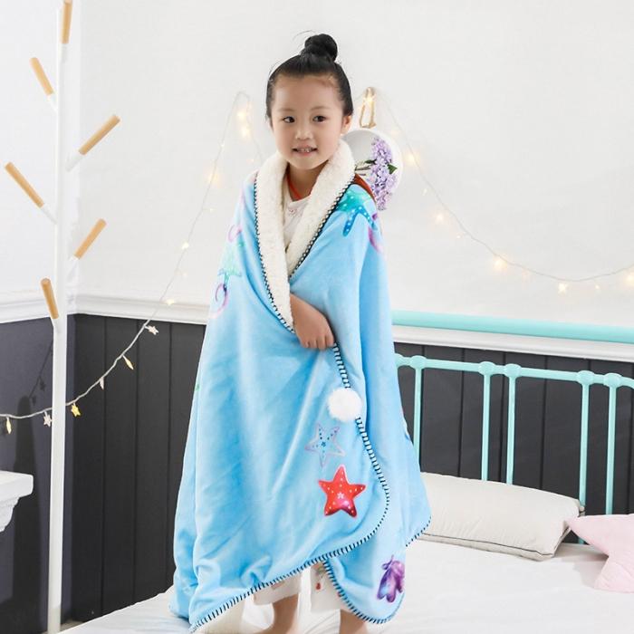 91家纺网 家纺一手货源 找家纺 小芽 2024迪士尼多功能羊羔绒毛毯 美人鱼