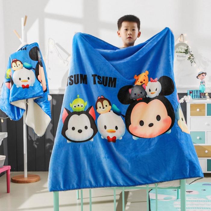 91家纺网 家纺一手货源 找家纺 小芽 2024迪士尼多功能羊羔绒毛毯 松松熊-蓝