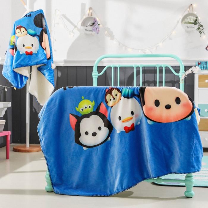 91家纺网 家纺一手货源 找家纺 小芽 2024迪士尼多功能羊羔绒毛毯 松松熊-蓝