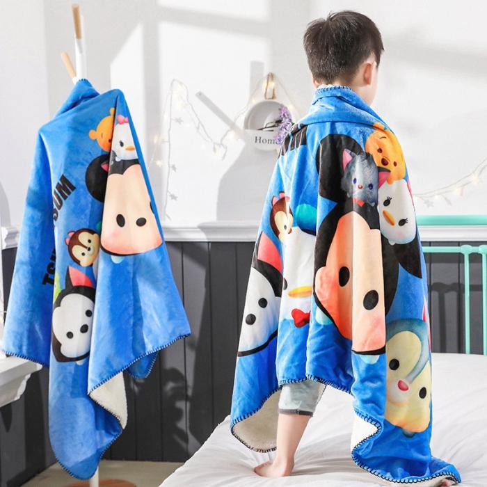 91家纺网 家纺一手货源 找家纺 小芽 2024迪士尼多功能羊羔绒毛毯 松松熊-蓝