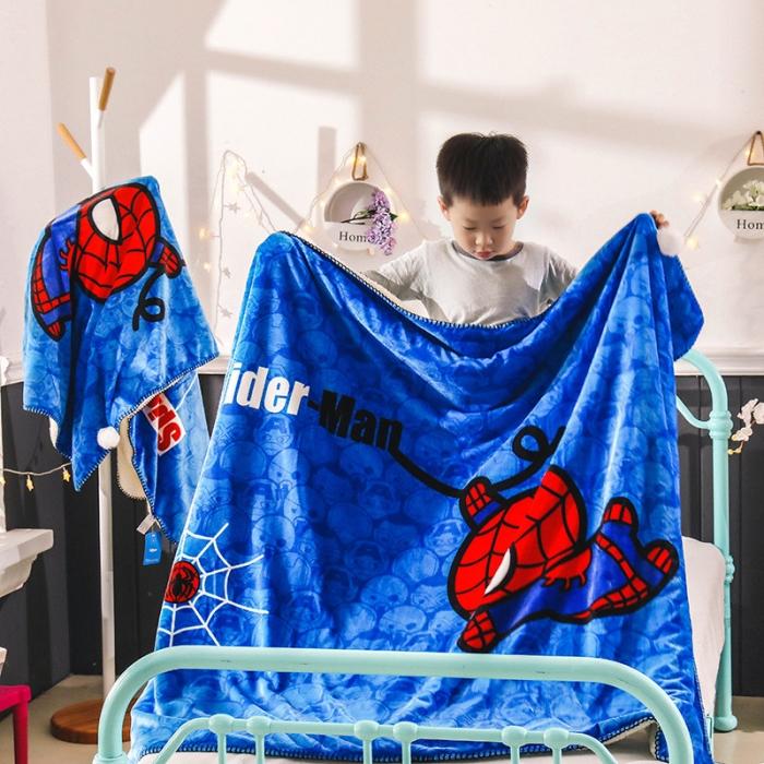 91家纺网 家纺一手货源 找家纺 小芽 2024迪士尼多功能羊羔绒毛毯 蜘蛛侠