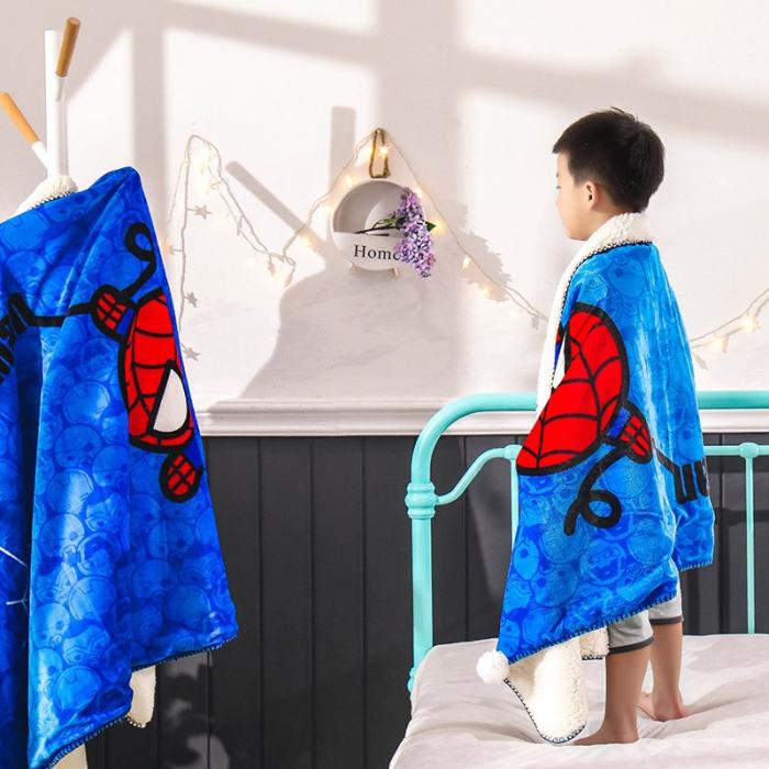 91家纺网 家纺一手货源 找家纺 小芽 2024迪士尼多功能羊羔绒毛毯 蜘蛛侠