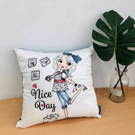 91家纺网 家纺一手货源 找家纺 小芽 2024新款抱枕 潮流女孩1