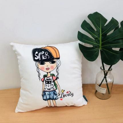 91家纺网 家纺一手货源 找家纺 小芽 2024新款抱枕 潮流女孩1