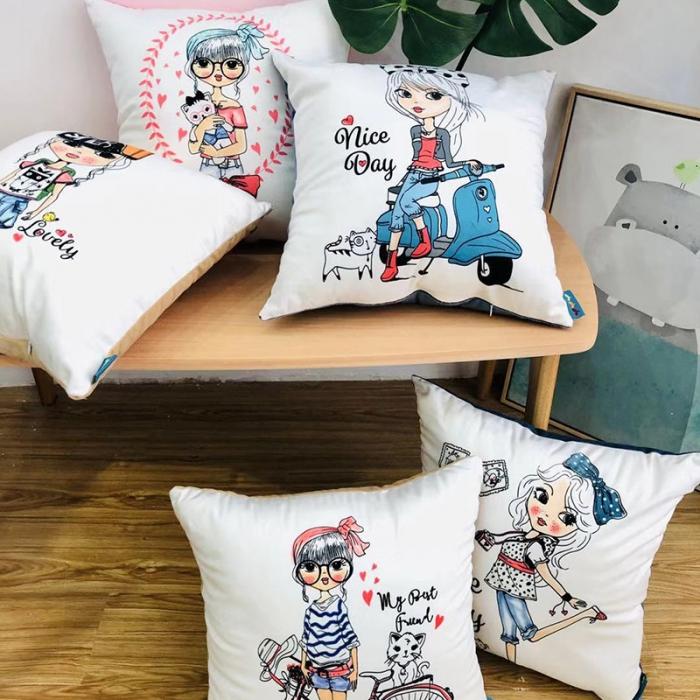 91家纺网 家纺一手货源 找家纺 小芽 2024新款抱枕 潮流女孩2