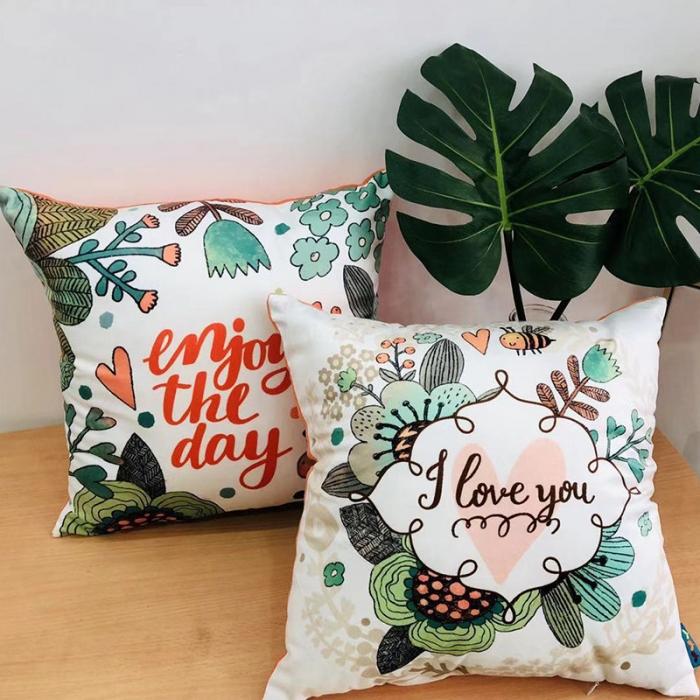 91家纺网 家纺一手货源 找家纺 小芽 2024新款抱枕 花卉1