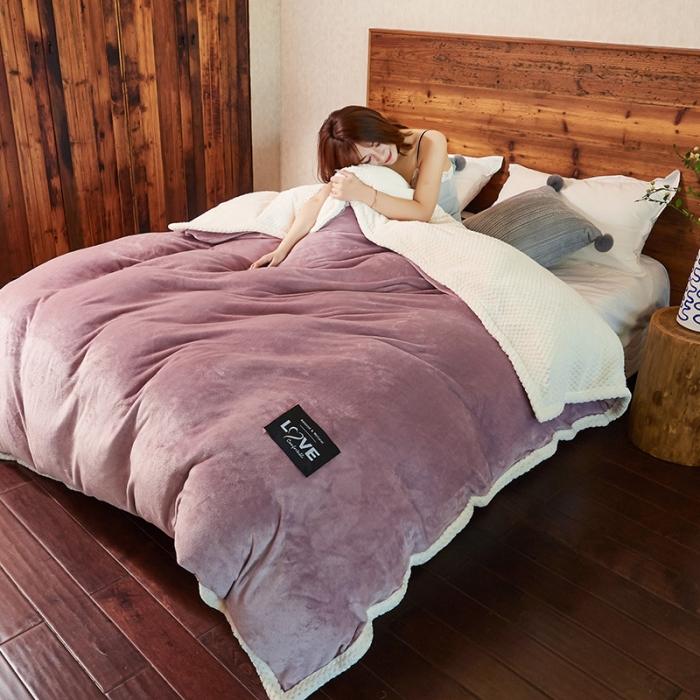 91家纺网 家纺一手货源 找家纺 小燕燕 2022新款多功能可拆洗被子冬被法莱绒被套毯 薰衣紫
