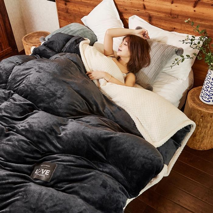 91家纺网 家纺一手货源 找家纺 小燕燕 2022新款多功能可拆洗被子冬被法莱绒被套毯 绅士灰