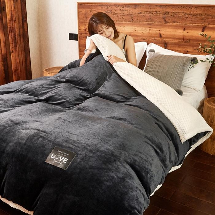 91家纺网 家纺一手货源 找家纺 小燕燕 2022新款多功能可拆洗被子冬被法莱绒被套毯 绅士灰