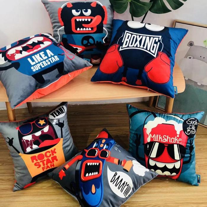 91家纺网 家纺一手货源 找家纺 小芽 2024新款抱枕 嘻哈组合4