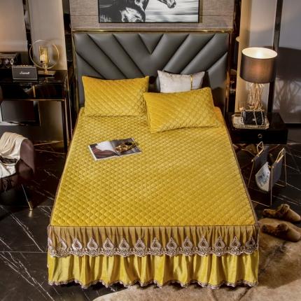 91家纺网 家纺一手货源 找家纺 （总）帅露家纺 新款夹棉绗缝床裙三件套