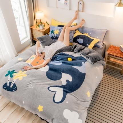 91家纺网 家纺一手货源 找家纺 （总）宅部落 21款大版法莱绒四件套加厚牛奶绒三件套