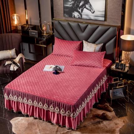 91家纺网 家纺一手货源 找家纺 （总）帅露家纺 2019新款蕾丝保暖绒单床裙