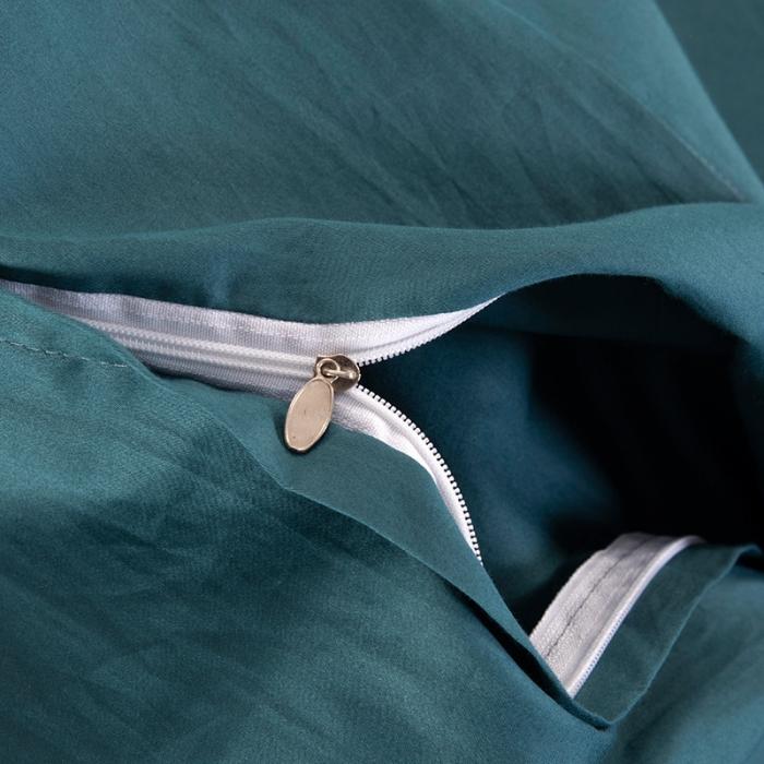 91家纺网 家纺一手货源 找家纺 雲归梦 2019新款60S长绒棉绣花四件套 花香鸟语-墨绿