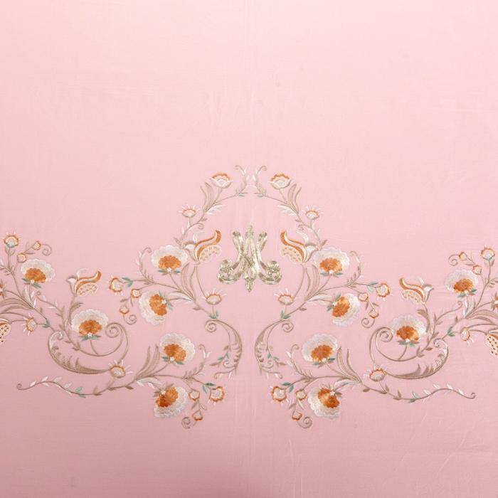 91家纺网 家纺一手货源 找家纺 雲归梦 2019新款60S长绒棉绣花四件套 花漾-漾粉