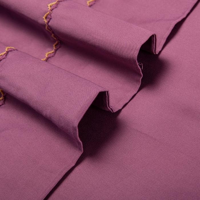 91家纺网 家纺一手货源 找家纺 雲归梦 2019新款60S长绒棉绣花四件套 庭院深深-西梅色