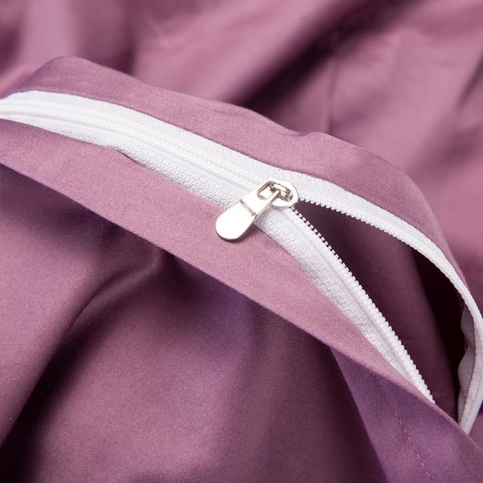 91家纺网 家纺一手货源 找家纺 雲归梦 2019新款60S长绒棉绣花四件套 庭院深深-西梅色