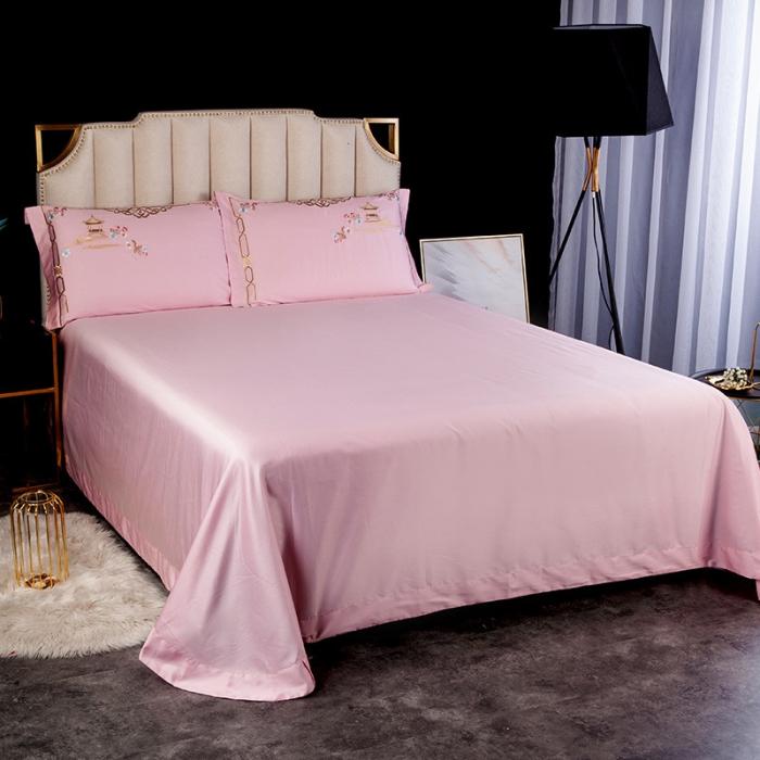 91家纺网 家纺一手货源 找家纺 雲归梦 2019新款60S长绒棉绣花四件套 庭院深深-夏日冰粉