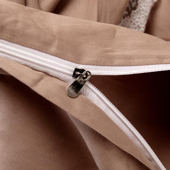 91家纺网 家纺一手货源 找家纺 雲归梦 2019新款60S长绒棉绣花四件套 花仙子金棕色